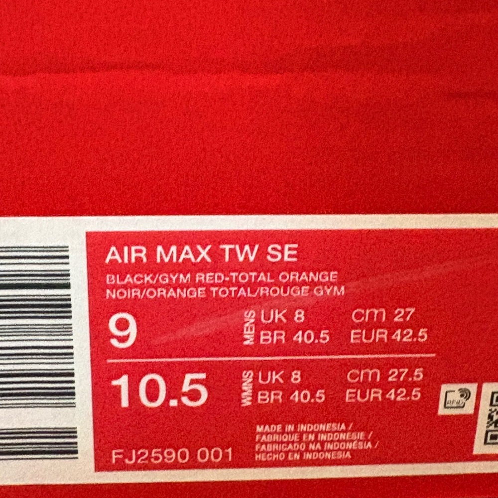 New Nike Air Max TW SE Total Orange Red Black Mens Sneakers Retro Athletic Shoes - Picture 14 of 16